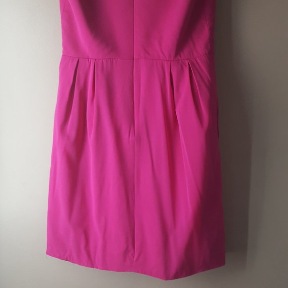 Jill Stuart Silk Pink Fuchsia Sleeveless Formal Dress with Pockets, Size 8 - Picture 8 of 16